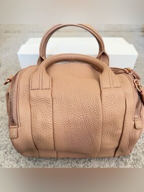 ALEXANDER WANG ROCKY - Peach Textured Leather Satchel shoulder bag